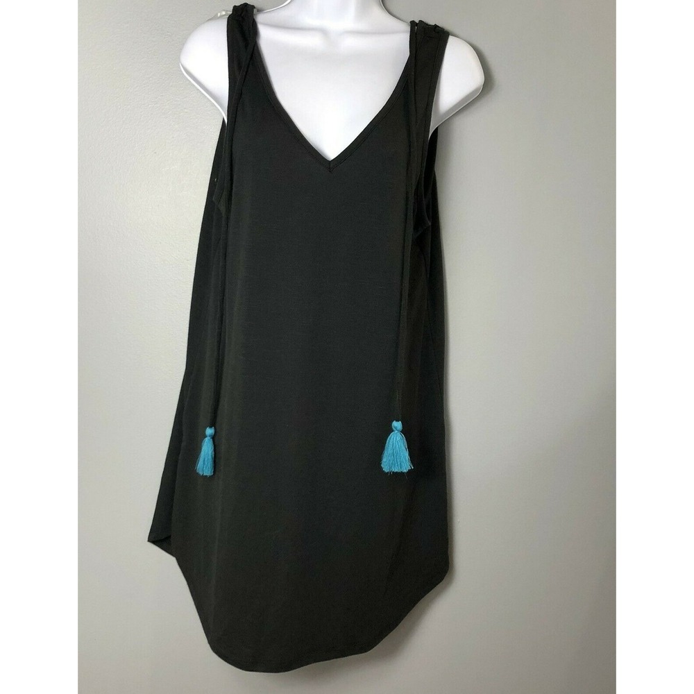 MIken Tie-Back Swimsuit Cover-Up Dress Women's Size Small Black NEW